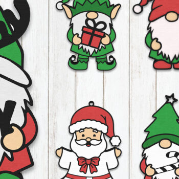 Intra απο ξύλο plywood 3mm-4mm πάχος Χριστουγεννιάτικο Στολίδι Gnome Δίασταση 8x8 cm INTRAFABR-109510633 - Image 1