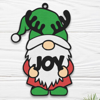 Intra απο ξύλο plywood 3mm-4mm πάχος Χριστουγεννιάτικο Στολίδι Gnome Δίασταση 8x8 cm INTRAFABR-109510633 - Image 3