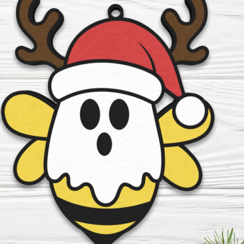 Intra απο ξύλο plywood 3mm-4mm πάχος Χριστουγεννιάτικο Στολίδι Gnome Δίασταση 8x8 cm INTRAFABR-109510633 - Image 8