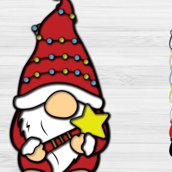 Intra απο ξύλο plywood 3mm-4mm πάχος Χριστουγεννιάτικο Gnome Χαρτί Κοπή Δίασταση 1200x1200 cm INTRAFABR-51541865 - Image 1