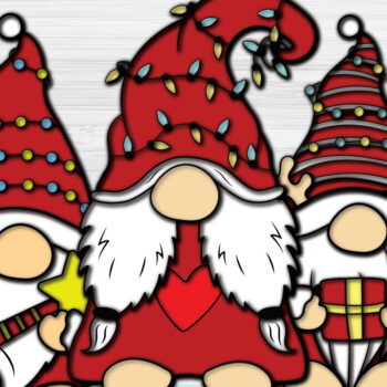 Intra απο ξύλο plywood 3mm-4mm πάχος Χριστουγεννιάτικο Gnome Paper Cut 3d Δίασταση 1200x1200 cm INTRAFABR-51541781 - Image 1