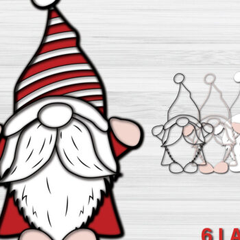 Intra απο ξύλο plywood 3mm-4mm πάχος Χριστουγεννιάτικο Gnome Paper Cut 3d Δίασταση 1200x1200 cm INTRAFABR-51541781 - Image 2