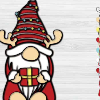 Intra απο ξύλο plywood 3mm-4mm πάχος Χριστουγεννιάτικο Gnome Paper Cut 3d Δίασταση 1200x1200 cm INTRAFABR-51541781 - Image 5