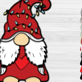 Intra απο ξύλο plywood 3mm-4mm πάχος Χριστουγεννιάτικο Gnome Paper Cut 3d Δίασταση 1200x1200 cm INTRAFABR-51541781 - Image 6