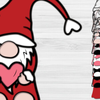 Intra απο ξύλο plywood 3mm-4mm πάχος Χριστουγεννιάτικο Gnome Paper Cut τρισδιάστατο Δίασταση 1200x1200 cm INTRAFABR-51032277 - Image 1