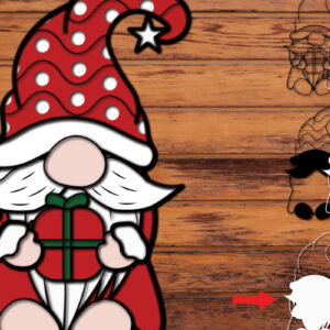 Intra απο ξύλο plywood 3mm-4mm πάχος Χριστουγεννιάτικο Gnome Paper Cut τρισδιάστατο Δίασταση 1200x1200 cm INTRAFABR-51013729