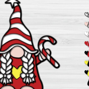 Intra απο ξύλο plywood 3mm-4mm πάχος Χριστουγεννιάτικο Gnome Χαρτί Κοπή Δίασταση 1200x1200 cm INTRAFABR-51541877 - Image 1