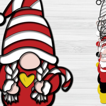 Intra απο ξύλο plywood 3mm-4mm πάχος Χριστουγεννιάτικο Gnome Χαρτί Κοπή Δίασταση 1200x1200 cm INTRAFABR-51541888 - Image 1