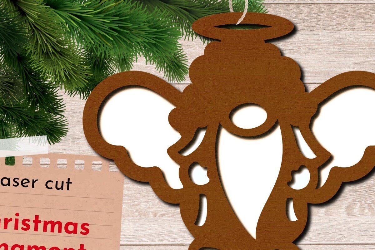 Intra απο ξύλο plywood 3mm-4mm πάχος Χριστουγεννιάτικο Gnome 3D Layered, Στολίδι Δίασταση 8x8 cm INTRAFABR-79627174