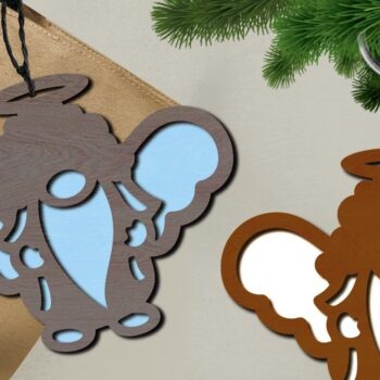 Intra απο ξύλο plywood 3mm-4mm πάχος Χριστουγεννιάτικο Gnome 3D Layered, Στολίδι Δίασταση 8x8 cm INTRAFABR-79627174 - Image 3