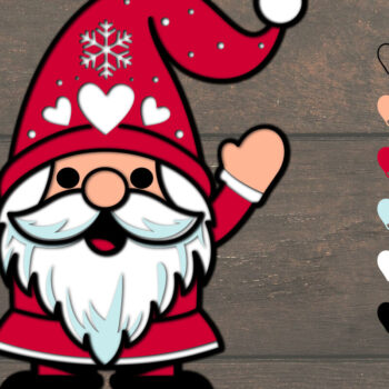 Intra απο ξύλο plywood 3mm-4mm πάχος Χριστουγεννιάτικο Gnome Χαρτί κοπής Δίασταση 1500x1500 cm INTRAFABR-107727387 - Image 1