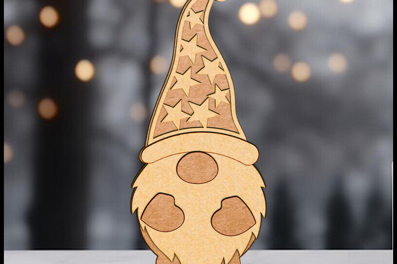 Intra απο ξύλο plywood 3mm-4mm πάχος Χριστουγεννιάτικο στοιχειό με βάση Δίασταση 3x3 cm INTRAFABR-119508071