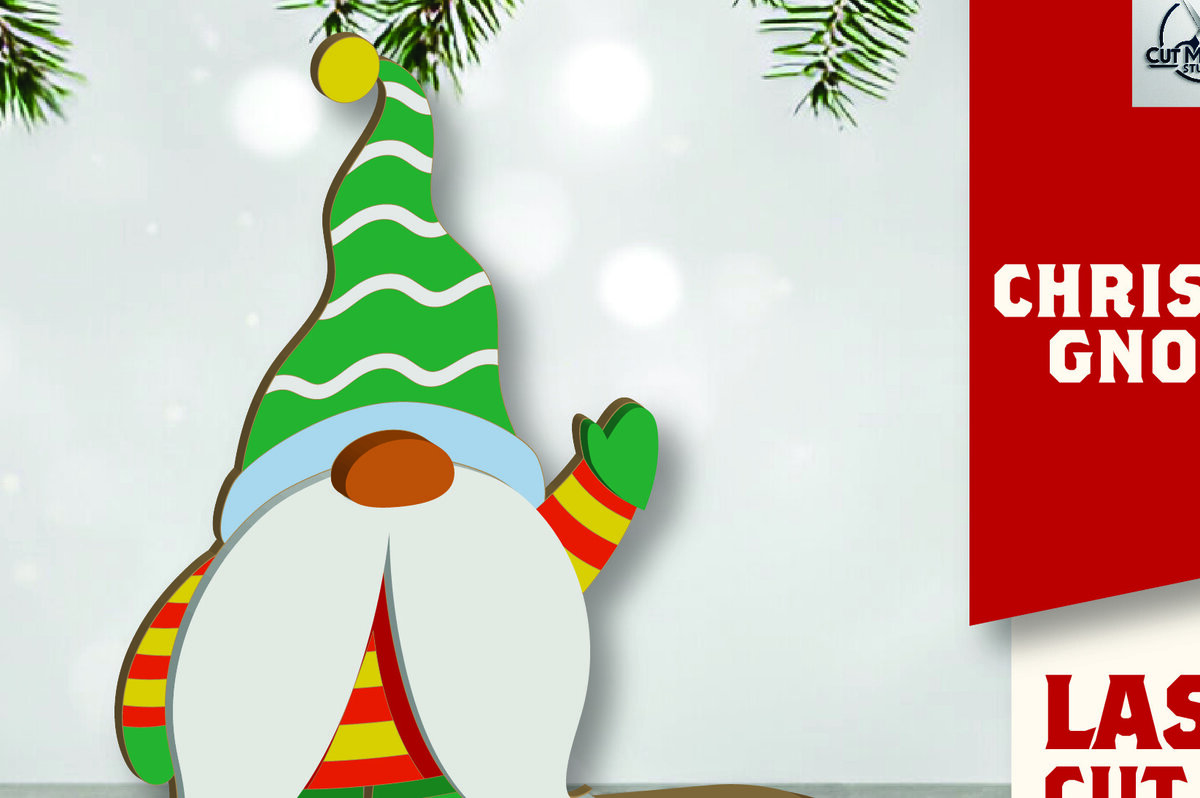 Intra απο ξύλο plywood 3mm-4mm πάχος Christmas Gnomes Δίασταση 15x15 cm INTRAFABR-109700032