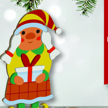 Intra απο ξύλο plywood 3mm-4mm πάχος Christmas Gnomes Δίασταση 15x15 cm INTRAFABR-109700065 - Image 1