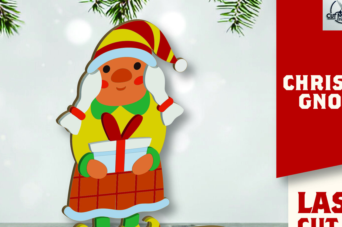 Intra απο ξύλο plywood 3mm-4mm πάχος Christmas Gnomes Δίασταση 15x15 cm INTRAFABR-109700065