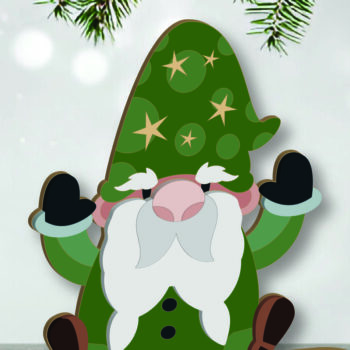 Intra απο ξύλο plywood 3mm-4mm πάχος Cut Christmas Gnomes  Δίασταση 15x15 cm INTRAFABR-109700112 - Image 5