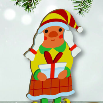 Intra απο ξύλο plywood 3mm-4mm πάχος Cut Christmas Gnomes  Δίασταση 15x15 cm INTRAFABR-109700112 - Image 7