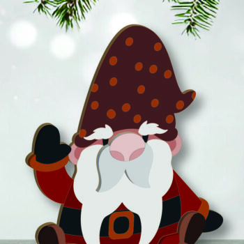 Intra απο ξύλο plywood 3mm-4mm πάχος Cut Christmas Gnomes  Δίασταση 15x15 cm INTRAFABR-109700399 - Image 4