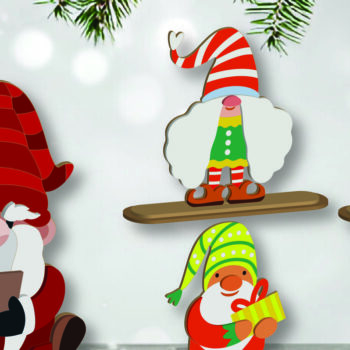 Intra απο ξύλο plywood 3mm-4mm πάχος Cut Christmas Gnomes  Δίασταση 15x15 cm INTRAFABR-109625422 - Image 2