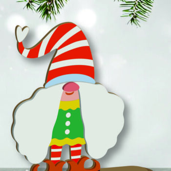 Intra απο ξύλο plywood 3mm-4mm πάχος Cut Christmas Gnomes  Δίασταση 15x15 cm INTRAFABR-109625422 - Image 3