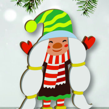 Intra απο ξύλο plywood 3mm-4mm πάχος Cut Christmas Gnomes  Δίασταση 15x15 cm INTRAFABR-109625422 - Image 5