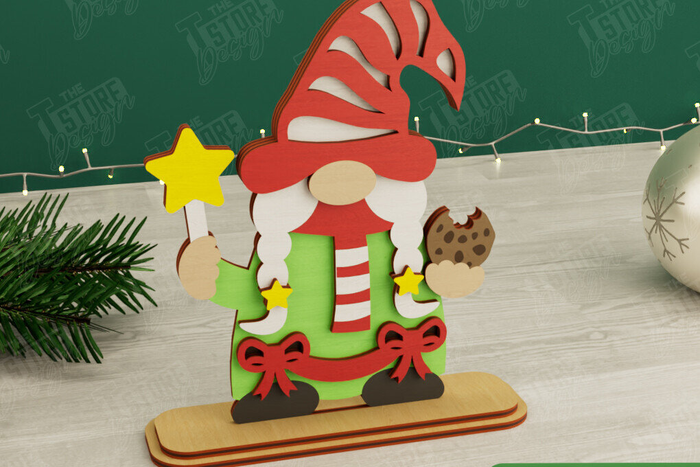 Intra απο ξύλο plywood 3mm-4mm πάχος Χριστουγεννιάτικα στοιχειά | Επιτραπέζιο αγαλματίδιο | CNC Δίασταση 15x15 cm INTRAFABR-106665461