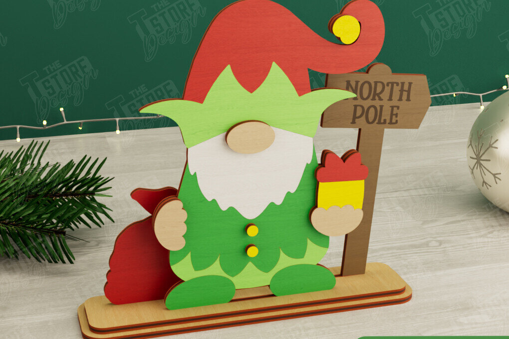 Intra απο ξύλο plywood 3mm-4mm πάχος Χριστουγεννιάτικα στοιχειά | Επιτραπέζιο αγαλματίδιο | CNC Δίασταση 15x15 cm INTRAFABR-106665268