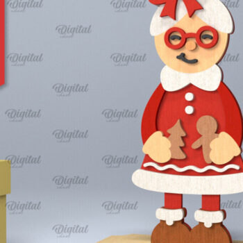 Intra απο ξύλο plywood 3mm-4mm πάχος Χριστουγεννιάτικο γιαγιά Δίασταση 15x15 cm INTRAFABR-104437192 - Image 1