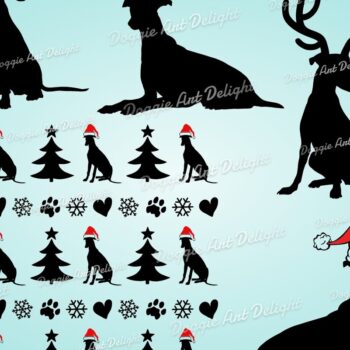 Intra απο ξύλο plywood 3mm-4mm πάχος Χριστουγεννιάτικο Greyhound Dog Δίασταση 15x15 cm INTRAFABR-85247910 - Image 1