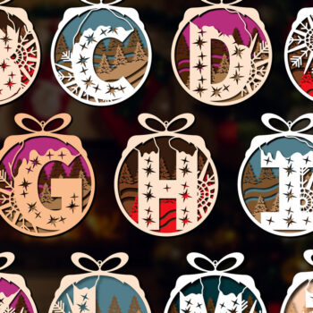 Intra απο ξύλο plywood 3mm-4mm πάχος Χριστουγεννιάτικο Κρεμαστό Alphabet Δίασταση 15x15 cm INTRAFABR-77761839 - Image 1