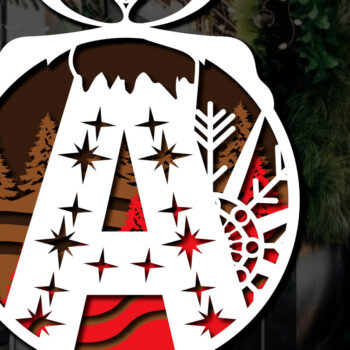 Intra απο ξύλο plywood 3mm-4mm πάχος Χριστουγεννιάτικο Κρεμαστό Alphabet Δίασταση 15x15 cm INTRAFABR-77761839 - Image 2