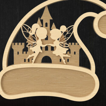 Intra απο ξύλο plywood 3mm-4mm πάχος Χριστουγεννιάτικο καπέλο στολίδι Δέσμη  Κοπή Δίασταση 8x8 cm INTRAFABR-109013193 - Image 5