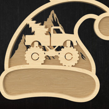 Intra απο ξύλο plywood 3mm-4mm πάχος Χριστουγεννιάτικο καπέλο στολίδι Δέσμη  Κοπή Δίασταση 8x8 cm INTRAFABR-109013193 - Image 7