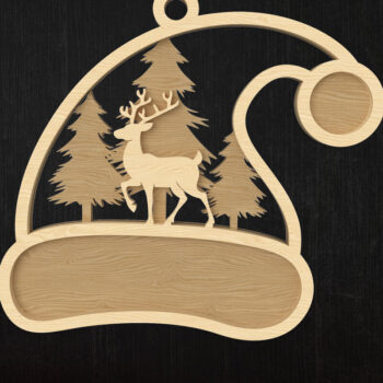 Intra απο ξύλο plywood 3mm-4mm πάχος Χριστουγεννιάτικο καπέλο στολίδι Δέσμη  Κοπή Δίασταση 8x8 cm INTRAFABR-109013193 - Image 8