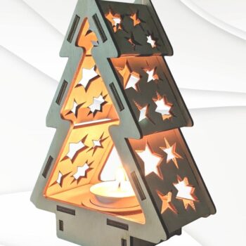 Intra απο ξύλο plywood 3mm-4mm πάχος Χριστουγεννιάτικο κερί θήκης, σχέδιο κοπής Δίασταση 15x15 cm INTRAFABR-83728971 - Image 1