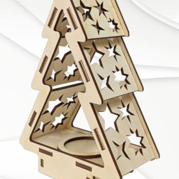 Intra απο ξύλο plywood 3mm-4mm πάχος Χριστουγεννιάτικο κερί θήκης, σχέδιο κοπής Δίασταση 15x15 cm INTRAFABR-83728971 - Image 3