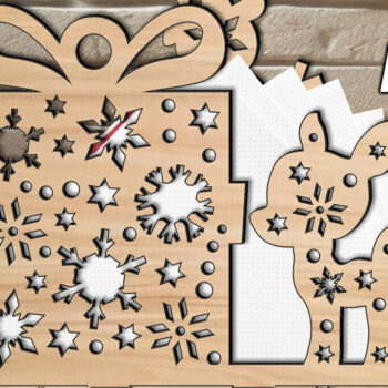Intra απο ξύλο plywood 3mm-4mm πάχος Χριστουγεννιάτικη θήκη χαρτοπετσέτας χιονάνθρωπος Δίασταση 15x15 cm INTRAFABR-109148473 - Image 3