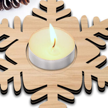 Intra απο ξύλο plywood 3mm-4mm πάχος Χριστουγεννιάτικο κερί Star Snowflake Δίασταση 15x15 cm INTRAFABR-106948106 - Image 1