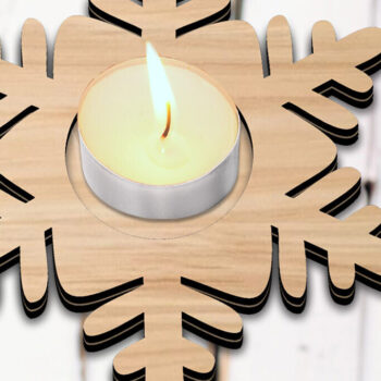 Intra απο ξύλο plywood 3mm-4mm πάχος Χριστουγεννιάτικο κερί Star Snowflake Δίασταση 15x15 cm INTRAFABR-106948106 - Image 2