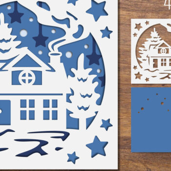 Intra απο ξύλο plywood 3mm-4mm πάχος Christmas Home Layered Papercut Δίασταση 15x15 cm INTRAFABR-85008935 - Image 1