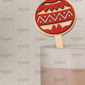 Intra απο ξύλο plywood 3mm-4mm πάχος Christmas Hot Chocolate Stirrer  Δίασταση 15x15 cm INTRAFABR-104867030 - Image 1