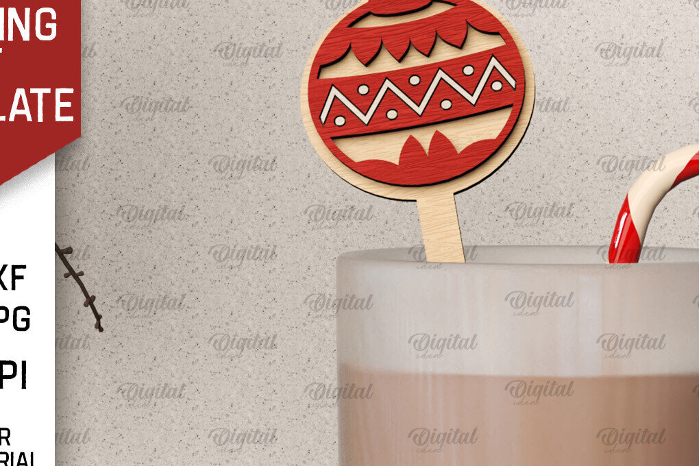 Intra απο ξύλο plywood 3mm-4mm πάχος Christmas Hot Chocolate Stirrer  Δίασταση 15x15 cm INTRAFABR-104867030