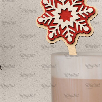 Intra απο ξύλο plywood 3mm-4mm πάχος Christmas Hot Chocolate Stirrer  Δίασταση 15x15 cm INTRAFABR-104866048 - Image 1
