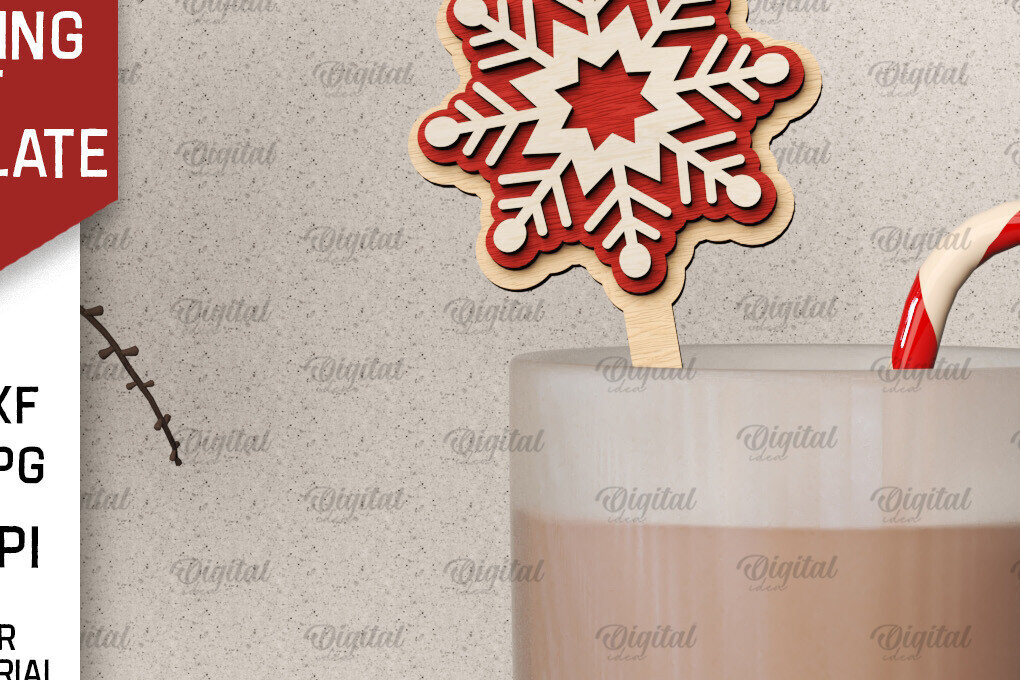 Intra απο ξύλο plywood 3mm-4mm πάχος Christmas Hot Chocolate Stirrer  Δίασταση 15x15 cm INTRAFABR-104866048