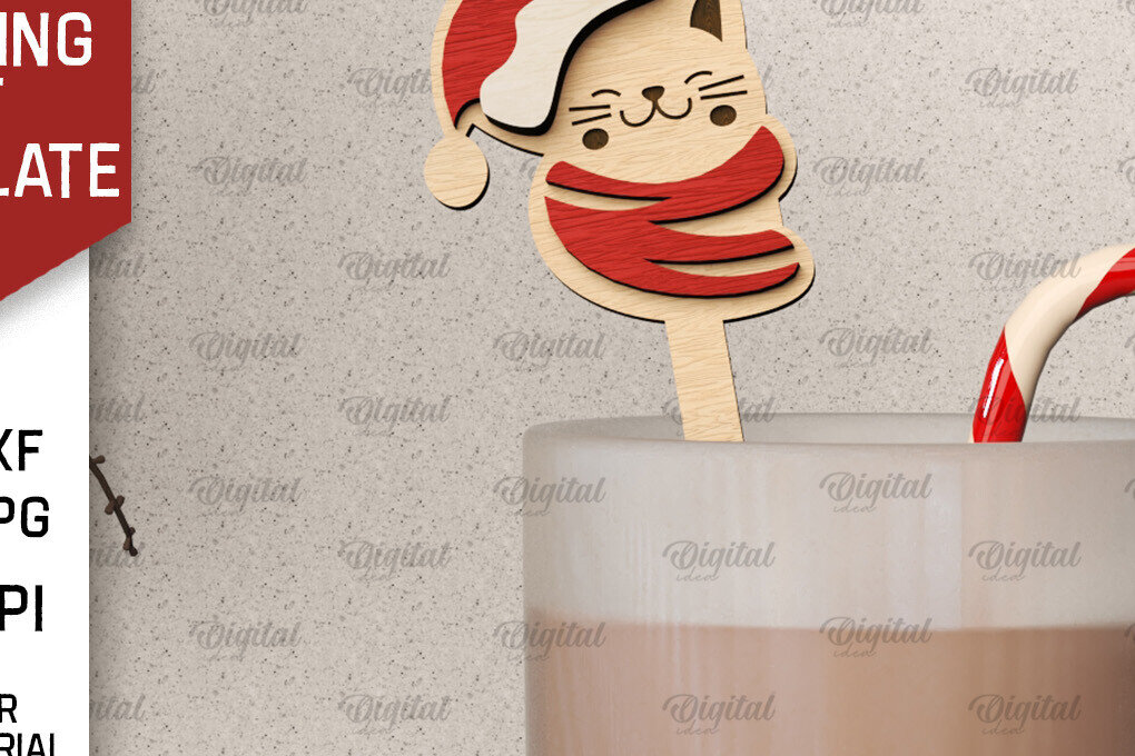 Intra απο ξύλο plywood 3mm-4mm πάχος Christmas Hot Chocolate Stirrer  Δίασταση 15x15 cm INTRAFABR-104866668