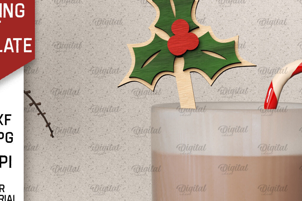 Intra απο ξύλο plywood 3mm-4mm πάχος Christmas Hot Chocolate Stirrer  Δίασταση 15x15 cm INTRAFABR-104866740