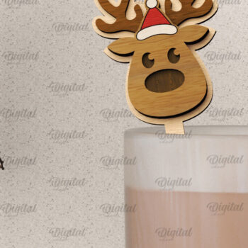 Intra απο ξύλο plywood 3mm-4mm πάχος Christmas Hot Chocolate Stirrer  Δίασταση 15x15 cm INTRAFABR-104866818 - Image 1