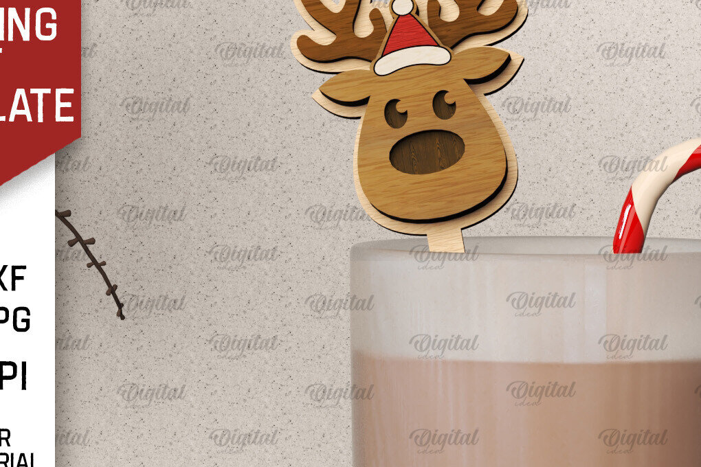 Intra απο ξύλο plywood 3mm-4mm πάχος Christmas Hot Chocolate Stirrer  Δίασταση 15x15 cm INTRAFABR-104866818