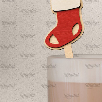 Intra απο ξύλο plywood 3mm-4mm πάχος Christmas Hot Chocolate Stirrer  Δίασταση 15x15 cm INTRAFABR-104866877 - Image 1