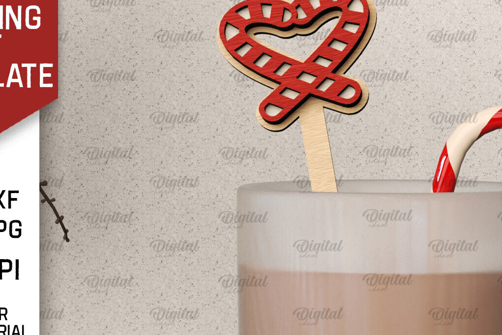 Intra απο ξύλο plywood 3mm-4mm πάχος Christmas Hot Chocolate Stirrer  Δίασταση 15x15 cm INTRAFABR-104866909